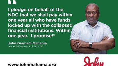 Photo of Mahama Promise To Pay Monies Of Aggrieve Customers Of Collapse Banks Within A Year