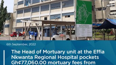 Photo of HEAD OF MORTUARY UNIT AT THE EFFIA NKWANTA REGIONAL HOSPITAL EMBEZZLES ¢77,060.00 MORTUARY FEES- 2021 AUDITOR GENERAL’S REPORT