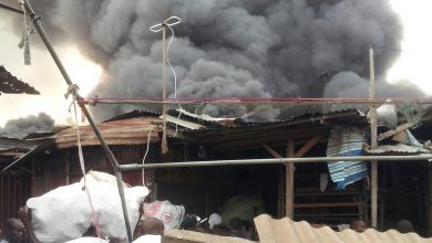 Photo of  Fire destroys shops in Kantamanto market