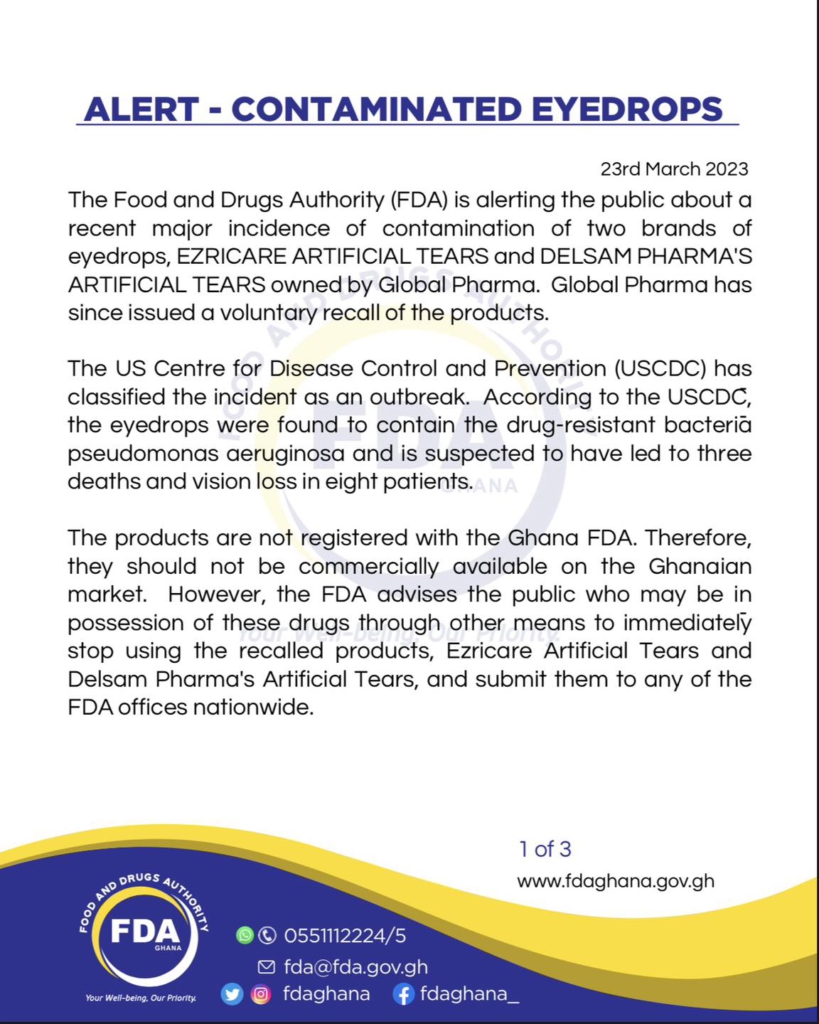 FDA Cautions the Public