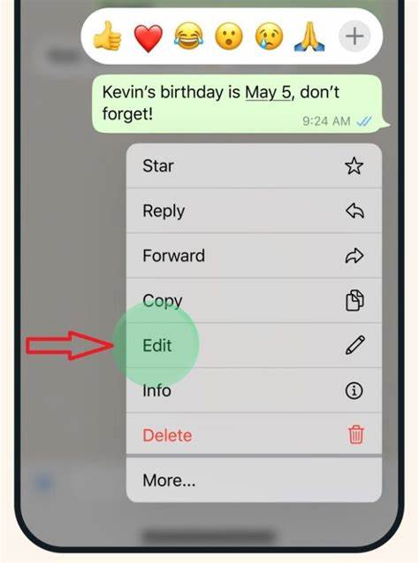 WhatsApp to edit messages
