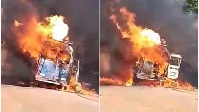 Photo of Three children die in burning bus transporting fuel in Ashanti Region
