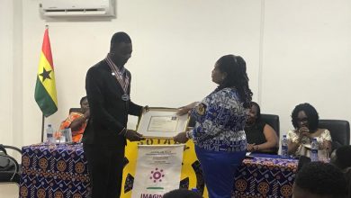 Photo of Rotarian Aba-Yalley hands over as President of the Rotary Club of Takoradi-Anaji