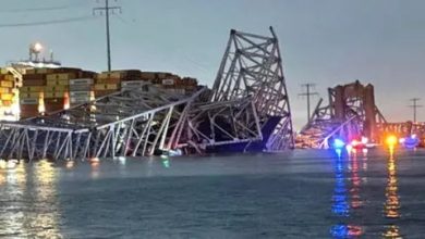 Photo of Bridge collapses in Baltimore after cargo ship collision, dozens in water