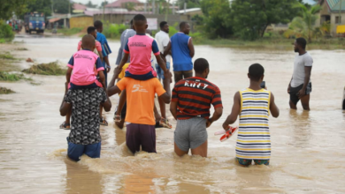 Photo of NADMO shelters residents displaced by flooding along the Accra-Winneba Highway