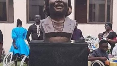 Photo of EOCO in shock as vandals strike: Statue of Tiwaa Addo-Danquah defaced