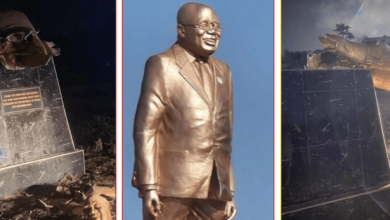 Photo of Residents of Sek/T’di react to the vandalism of President Akuffo’s statue